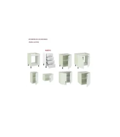 Cocina completa KIT-KIT NEW sin zocalo y sin encimera 240 cm color gris