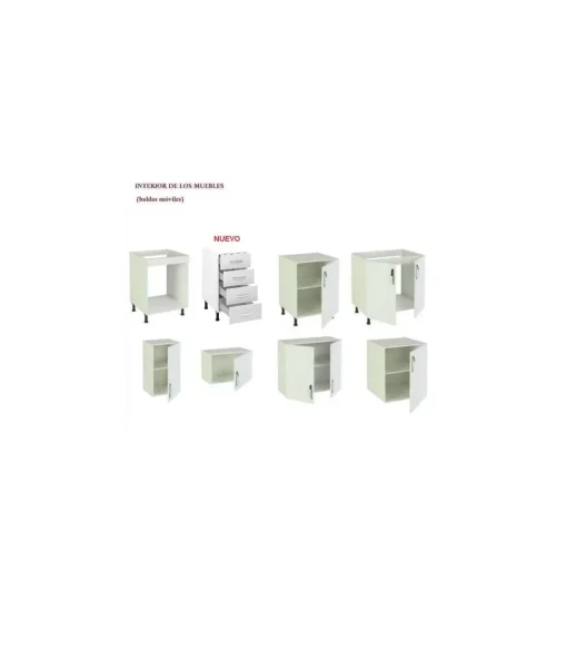 Cocina completa KIT-KIT NEW sin zocalo y sin encimera 240 cm color gris