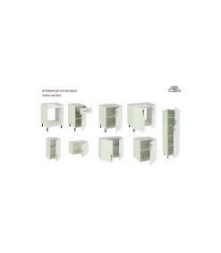 Cocina completa sin encimera y sin zocalo de 3 metros(ancho) color roble-blanco KIT-KIT
