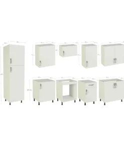 Cocina completa sin encimera y sin zocalo de 3 metros(ancho) color roble-blanco KIT-KIT