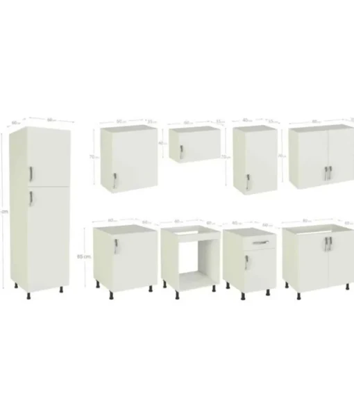 Cocina completa sin encimera y sin zocalo de 3 metros(ancho) color roble-blanco KIT-KIT