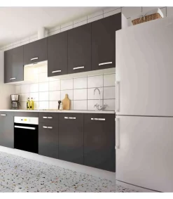 Cocina completa sin zocalo y sin encimera 240 cm(ancho) color gris parís KIT-KIT