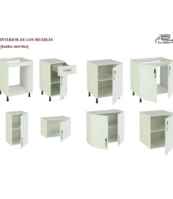 Cocina completa sin zocalo y sin encimera de 240 cm(ancho) color blanco KIT-KIT