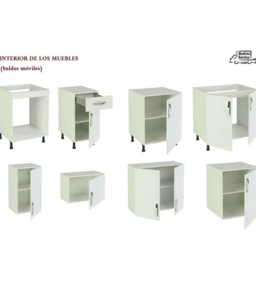 Cocina completa sin zocalo y sin encimera de 240 cm(ancho) color blanco KIT-KIT