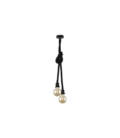 Colgante 2 luces modelo Rope acabado negro, 120cm(alto) 10cm(ancho) 10cm(fondo.