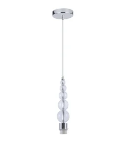 Colgante 1 luz modelo Versalles acabado cromo y metacrilato sin pantalla 30 cm(alto)13 cm(ancho)13 cm(largo)