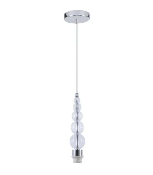 Colgante 1 luz modelo Versalles acabado cromo y metacrilato sin pantalla 30 cm(alto)13 cm(ancho)13 cm(largo)