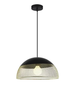 Colgante modelo Krista acabado negro-cuero 30cm(alto)40 cm(ancho)40 cm(largo)