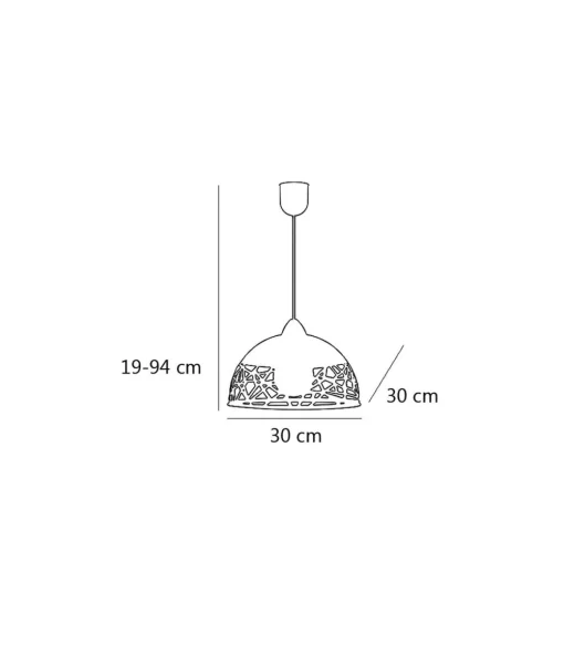Colgante modelo Pang acabado blanco 28cm(alto) 30cm(ancho) 30cm(fondo)