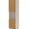Columna horno con 2 puertas acabado en roble vega, 235 cm(alto)60 cm(ancho)60 cm(largo)