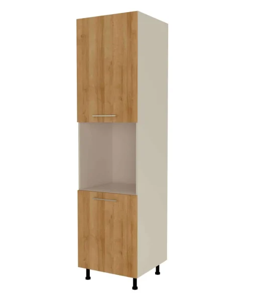 Columna horno con 2 puertas acabado en roble vega, 235 cm(alto)60 cm(ancho)60 cm(largo)