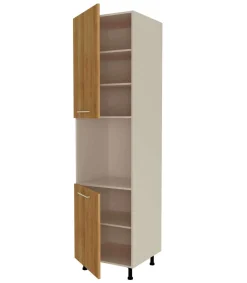 Columna horno con 2 puertas acabado en roble vega, 235 cm(alto)60 cm(ancho)60 cm(largo)