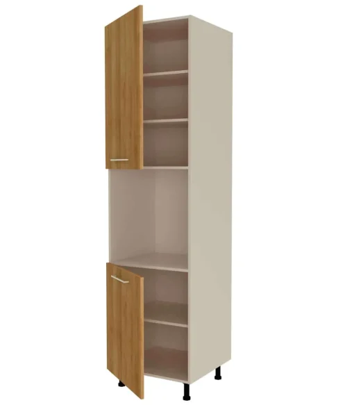 Columna horno con 2 puertas acabado en roble vega, 235 cm(alto)60 cm(ancho)60 cm(largo)