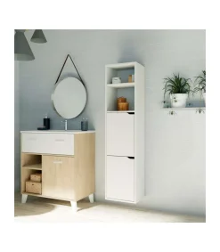 Columna para baño Nadia acabado blanco, 150 cm(alto) 36,5 cm(ancho) 30 cm(largo)