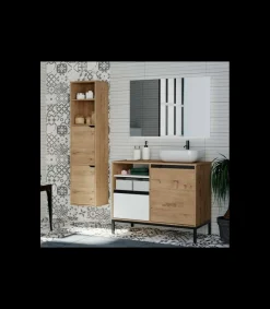 Columna para baño Nadia acabado roble gold, 150 cm(alto) 36,5 cm(ancho) 30 cm(largo)