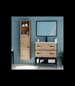 Columna para baño Nadia acabado roble gold, 150 cm(alto) 36,5 cm(ancho) 30 cm(largo)