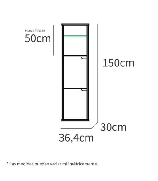 Columna para baño Nadia acabado roble gold, 150 cm(alto) 36,5 cm(ancho) 30 cm(largo)