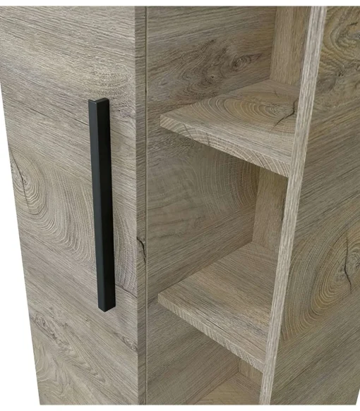 Columna suspendida Buñol para baño con una puerta y estantes acabado roble 135 cm(alto) 50 cm(ancho) 25 cm(largo)