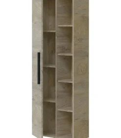Columna suspendida Buñol para baño con una puerta y estantes acabado roble 135 cm(alto) 50 cm(ancho) 25 cm(largo)