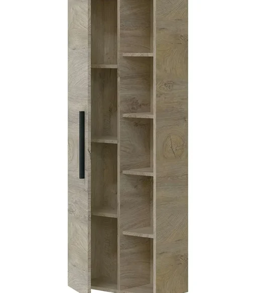 Columna suspendida Buñol para baño con una puerta y estantes acabado roble 135 cm(alto) 50 cm(ancho) 25 cm(largo)