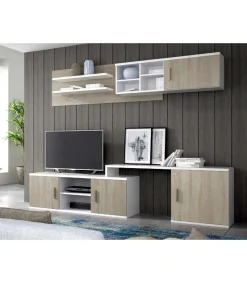 Composición de salón Baza en blanco y cambrian. De 220 a 270 cm de ancho. Se sirve montado