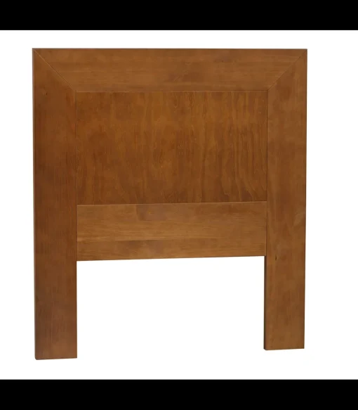 Conjunto de cabecero y mesita de noche en madera maciza color cerezo.