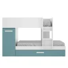 Conjunto de cama tren Orcera en blanco-esmeralda 150 cm(alto)243 cm(ancho)111 cm(largo)