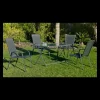 Conjunto de mesa + 4 sillones en acero Cordoba/Sulam-150/4 en acabado gris antracita