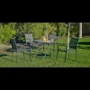 Conjunto de mesa + 4 sillones en acero Cordoba/Sulam-90/4 en acabado gris antracita.