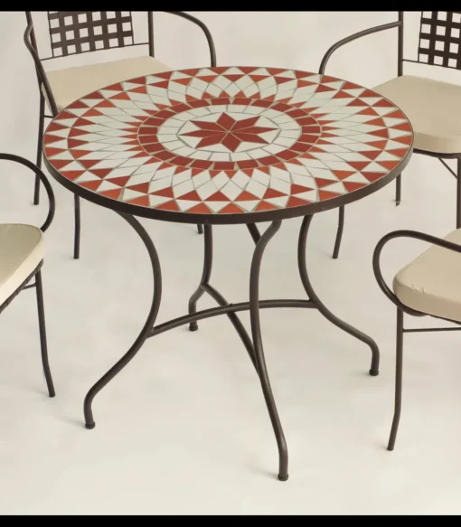 Conjunto de mesa+4 sillones+4 cojines jardin Neypal/Bahia.