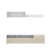 Conjunto de muebles de salón Lucena en blanco/natural.