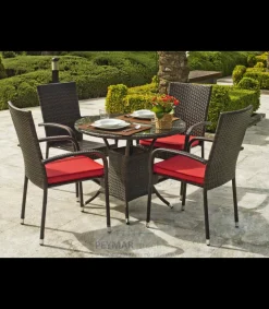 Conjunto jardín de mesa y 4 sillones Bergamo/Bahia -90/4 .