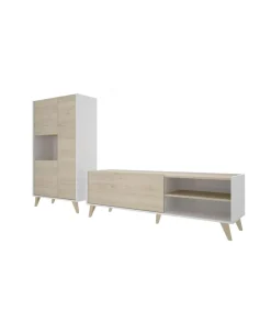 Conjunto salón Cazalilla-5 mueble bajo TV y modulo alto 47-135 cm(alto)155-81 cm(ancho)43 cm(largo)