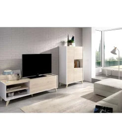 Conjunto salón Cazalilla-5 mueble bajo TV y modulo alto 47-135 cm(alto)155-81 cm(ancho)43 cm(largo)