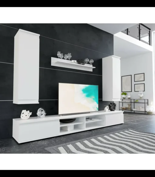 Conjunto salón Benzema acabado blanco 200cm(alto ) 220cm(ancho) 37cm(largo)