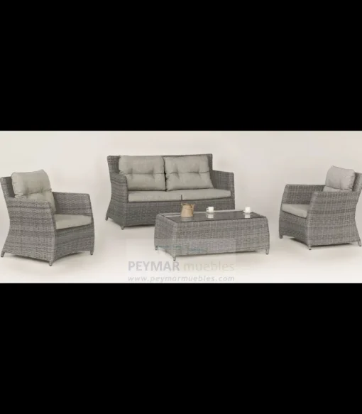 Conjunto sofá 2 plazas+ 2 sillones +mesa de centro en huitex color gris Ravella-7..