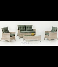 Conjunto sofá 2 plazas+ 2 sillones +mesa de centro en huitex color champagne Belmond-7..