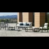 Conjunto terraza jardín aluminio Acapulco-8 con estructura en gris antracita.