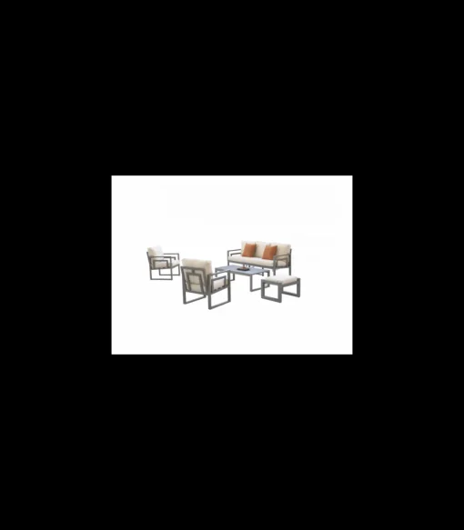 Conjunto terraza jardín aluminio Senia-8 con estructura en antracita.