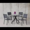 Conjunto terraza jardín mesa + 4 sillones aluminio gris antracita Giglio-100/corcega-4.