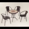 Conjunto terraza jardín mesa + 4 sillones acero Sicilia/Brasil-75/4 en acabado color bronce