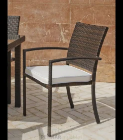 Conjunto terraza jardín mesa + 4 sillones mosaico Málaga/Bahia-90/4.