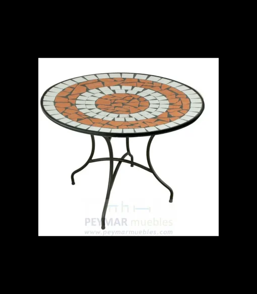 Conjunto terraza jardín mesa + 4 sillones mosaico Málaga/Bahia-90/4.