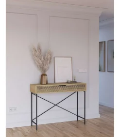 Consola 1 cajón modelo Denia acabado roble, 130cm(alto) 100cm(ancho) 40cm(largo)