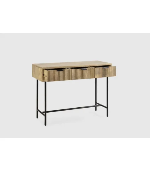Consola 3 cajones Michel acabado madera de mango. 76cm(alto) 100cm(ancho) 38cm(prof).