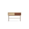 Consola modelo Yoko 2 cajones acabado roble/teja, 120cm(ancho) 80cm(alto) 35cm (fondo)