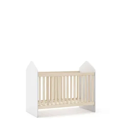 Cuna infantil Estela acabado blanco/cera blanca, 102cm(alto) 66.5cm(ancho) 123.8cm(fondo)