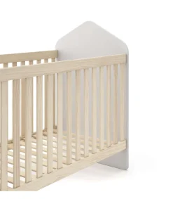 Cuna infantil Estela acabado blanco/cera blanca, 102cm(alto) 66.5cm(ancho) 123.8cm(fondo)