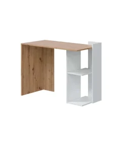 Escritorio reversible Gilda en blanco artik y roble nordi 78 cm (alto) x 100 cm (ancho) x 52 cm (prof.)