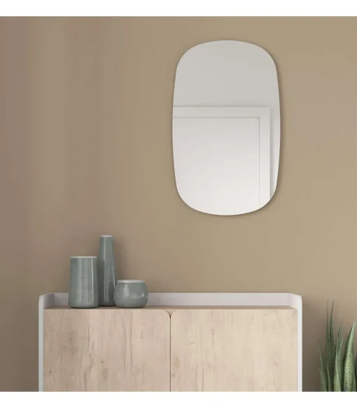 Espejo de pared asimétrico modelo 724, Altura 65cm. Ancho 40cm. Fondo 2cm.